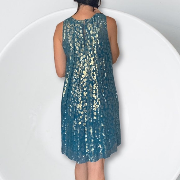 Teal and Gold Dress - Picture 2 of 2